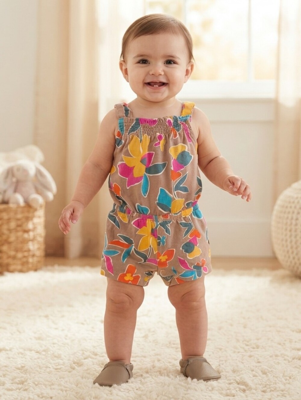 Carter's 9M Colorful Floral Romper
